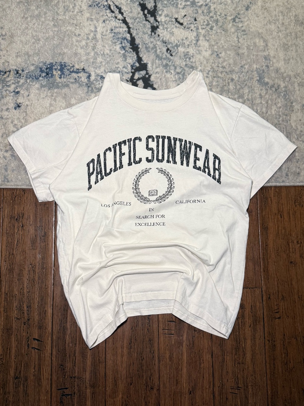 PacSun Pacific Sunwear Collegiate Graphic T-Shirt Cream Size Large